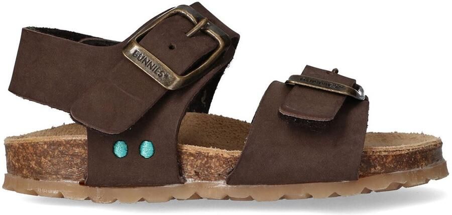 BunniesJR Bonny Beach Jongens Platte Sandalen Bruin Imitatieleer Gesp