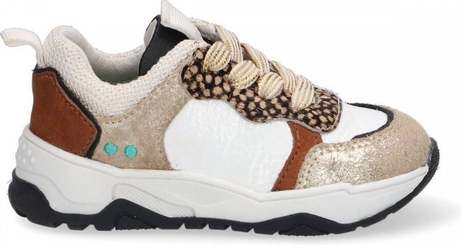 BunniesJR Bunnies JR 221370 501 Lage Sneakers Wit Bruin Leer Veters