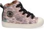 BunniesJR Bunnies JR 221635-996 Meisjes Hoge Sneakers Roze Print Leer Veters - Thumbnail 1