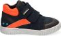 BunniesJR Bunnies JR 221662 529 Jongens Hoge Sneakers Blauw Oranje Leer Klittenband - Thumbnail 1