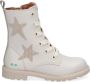 BunniesJR Bunnies JR 221861 903 Meisjes Biker Boots Beige Wit Leer Veters - Thumbnail 1