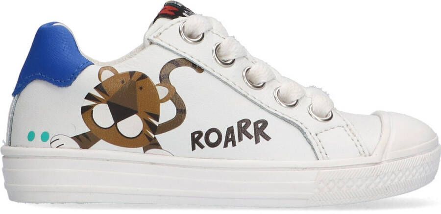 BunniesJR Bunnies JR 222230 523 Jongens Lage Sneakers Wit Print Leer Veters