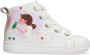 BunniesJR Bunnies JR 222235-500 Meisjes Hoge Sneakers Wit Print Leer Veters - Thumbnail 1