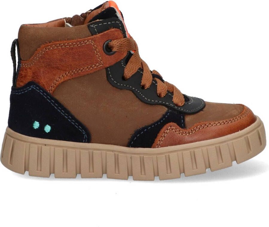 BunniesJR Bunnies JR 222660-513 Jongens Hoge Sneakers Bruin Leer Veters - Foto 3