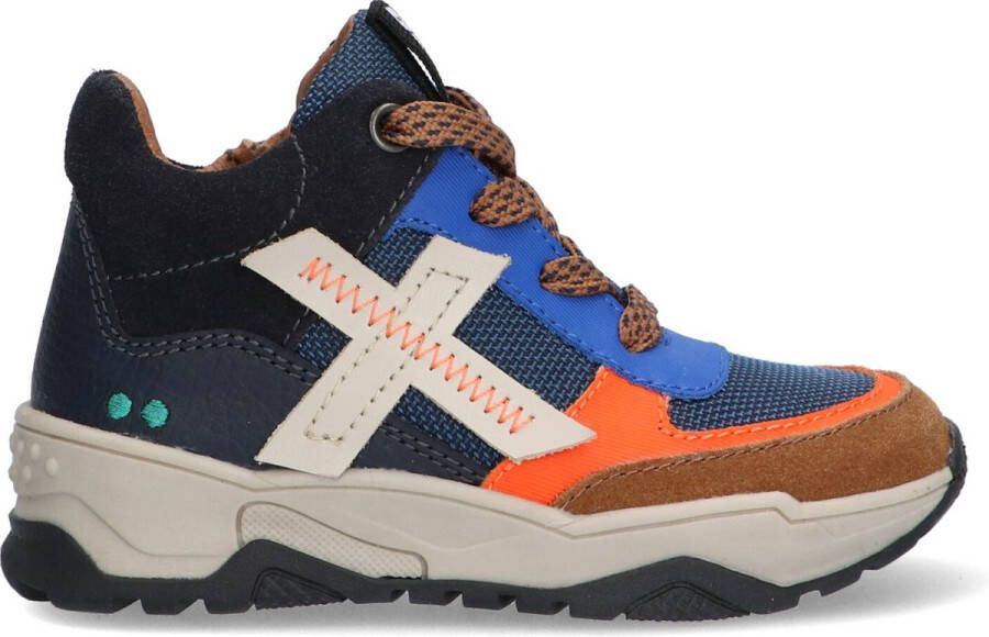 BunniesJR Bunnies JR 222845-420 Jongens Hoge Sneakers Blauw Leer Veters