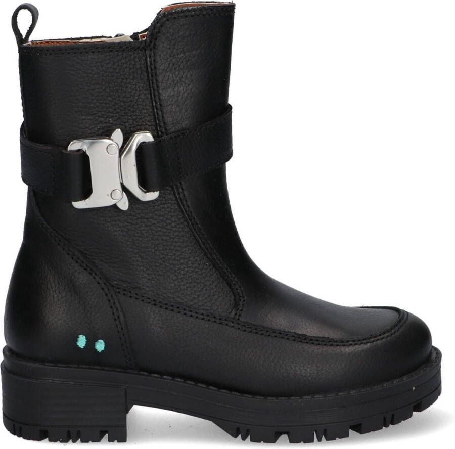 BunniesJR Bunnies JR 222871-589 Meisjes Biker Boots Zwart Leer Ritssluiting