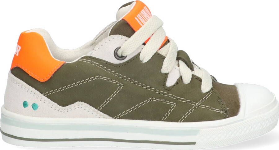 BunniesJR Bunnies JR 223233-569 Jongens Lage Sneakers Groen Beige Oranje Nubuck Veters