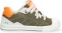 BunniesJR Bunnies JR 223233-569 Jongens Lage Sneakers Groen Beige Oranje Nubuck Veters - Thumbnail 1