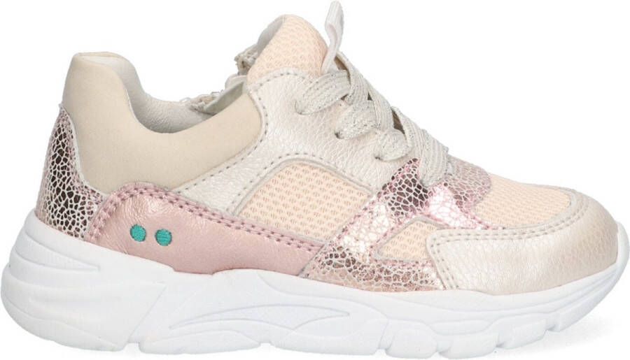 BunniesJR 224341-596 Meisjes Lage Sneakers Zilver Wit Roze Imitatieleer Leer Veters - Foto 2