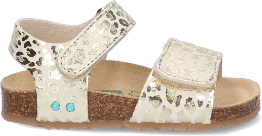 Bunnies JR 223408-503 Meisjes Sandalen Beige Goud Print Imitatieleer Klittenband