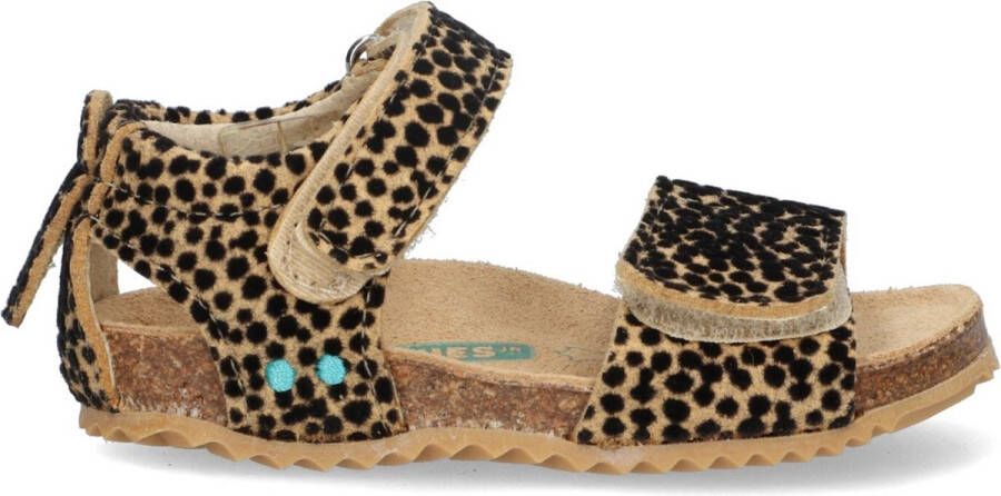 BunniesJR Bunnies JR 223426-513 Meisjes Platte Sandalen Cognac Dots Imitatieleer Klittenband