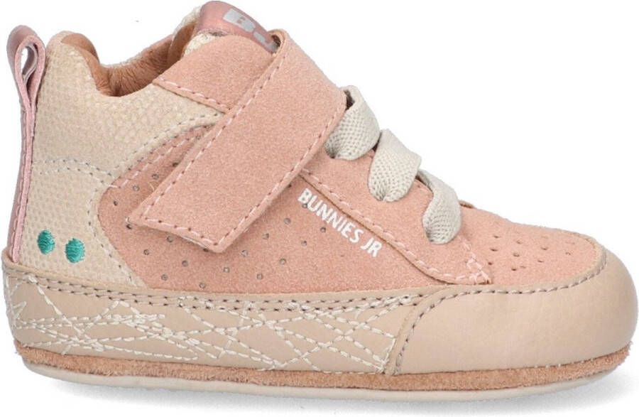 Bunnies JR 223527 508 Meisjes Babysneakertjes Taupe Roze Leer