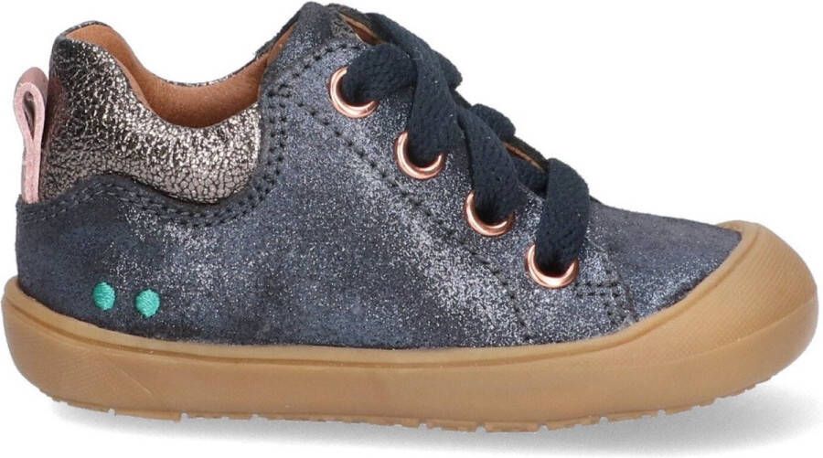 Bunnies JR 223552-920 Meisjes Lage Sneakers Blauw Suède Veters