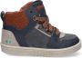 BunniesJR Bunnies JR 223750-529 Jongens Hoge Sneakers Blauw Oranje Suède Veters - Thumbnail 2