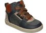 BunniesJR Bunnies JR 223750-529 Jongens Hoge Sneakers Blauw Oranje Suède Veters - Thumbnail 4