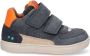 Bunnies JR 223802-529 Jongens Lage Sneakers Blauw Oranje Leer Klittenband - Thumbnail 1