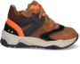 BunniesJR Bunnies JR 223844-513 Jongens Hoge Sneakers Bruin Zwart Oranje Leer Veters - Thumbnail 2