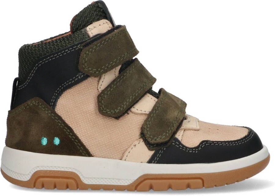 BunniesJR Bunnies JR 223874-589 Jongens Hoge Sneakers Groen Leer Klittenband