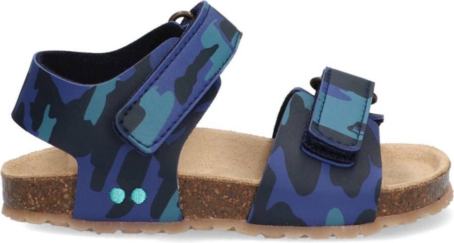 BunniesJR Bunnies JR Bas Beach Jongens Sandalen Blauw Print Imitatieleer Klittenband