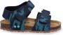 BunniesJR Bunnies JR Bas Beach Jongens Sandalen Blauw Print Leer Klittenband - Thumbnail 1