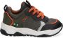 BunniesJR Bunnies JR Charlie Chunky Jongens Lage Sneakers Grijs Oranje Nubuck Veters - Thumbnail 2