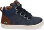 BunniesJR Bunnies JR Pol Pit Jongens Hoge Sneakers Blauw Leer Veters - Thumbnail 1