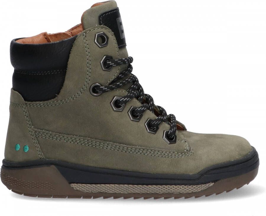 BunniesJR Bunnies JR Remco Rock Jongens Hoge Sneakers Groen Nubuck Veters - Foto 3