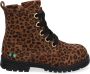 BunniesJR Bunnies JR Thijs Trots Biker Boots Bruin Print Leer Veters - Thumbnail 1