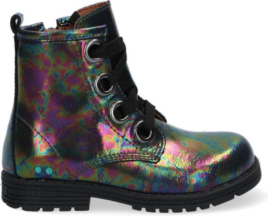 BunniesJR Bunnies JR Tosca Trots Meisjes Biker Boots Multi Zwart Leer Veters