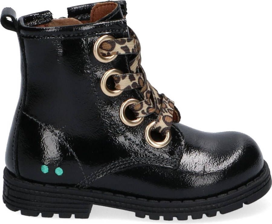 BunniesJR Bunnies JR Tosca Trots Meisjes Biker Boots Zwart Leer Veters