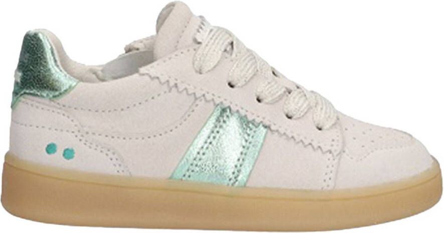 BunniesJR 225451-401 Meisjes Lage Sneakers Beige Blauw Suède Veters