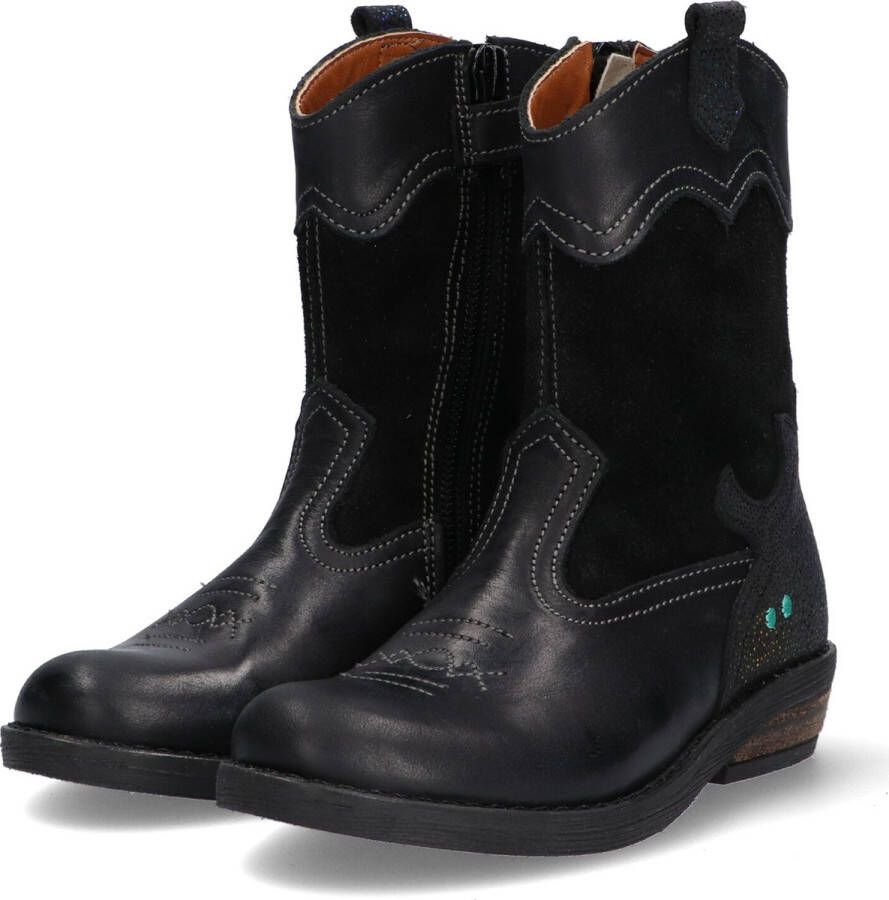 BunniesJR Bunnies JR 222825-589 Meisjes Cowboy Boots Zwart Leer Ritssluiting