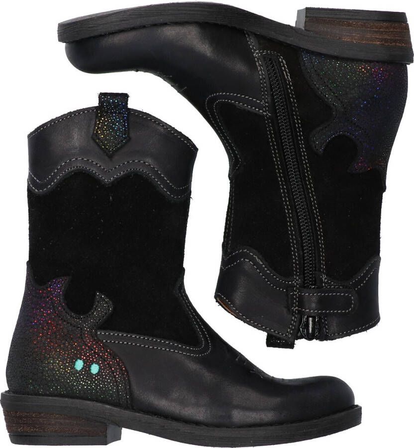 BunniesJR Bunnies JR 222825-589 Meisjes Cowboy Boots Zwart Leer Ritssluiting - Foto 3