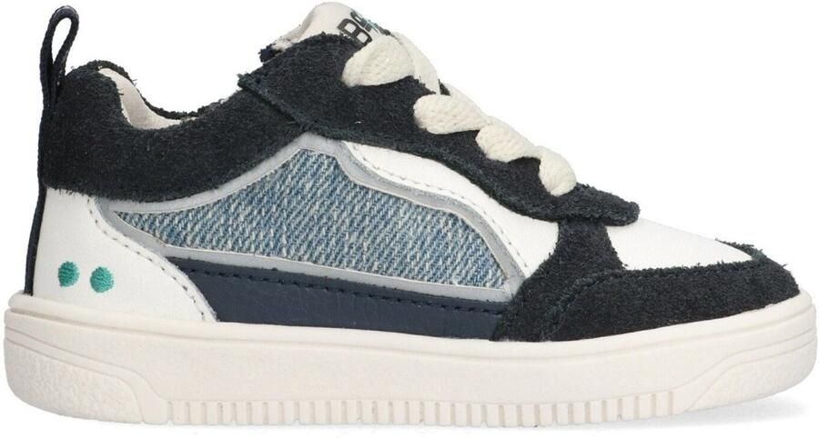 BunniesJR 225251-420 Jongens Lage Sneakers Blauw Wit Suède Veters