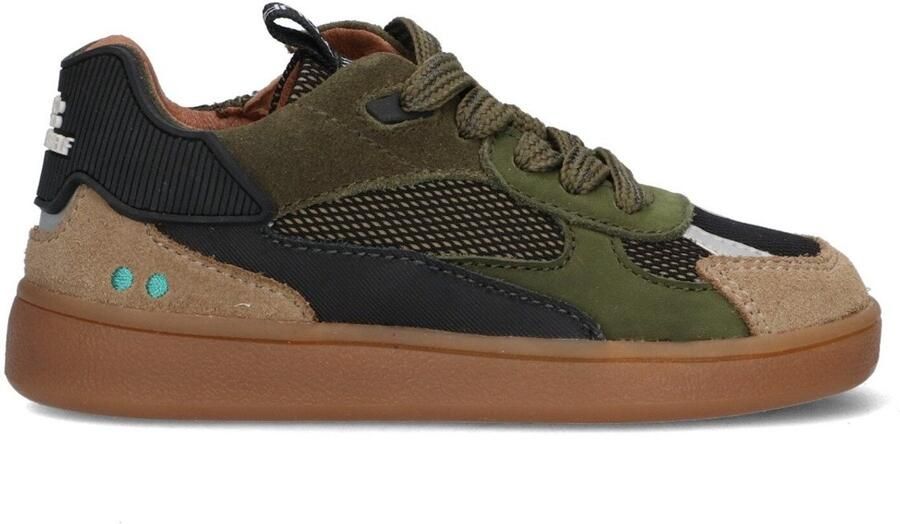 BunniesJR 225952-408 Jongens Lage Sneakers Groen Leer Veters