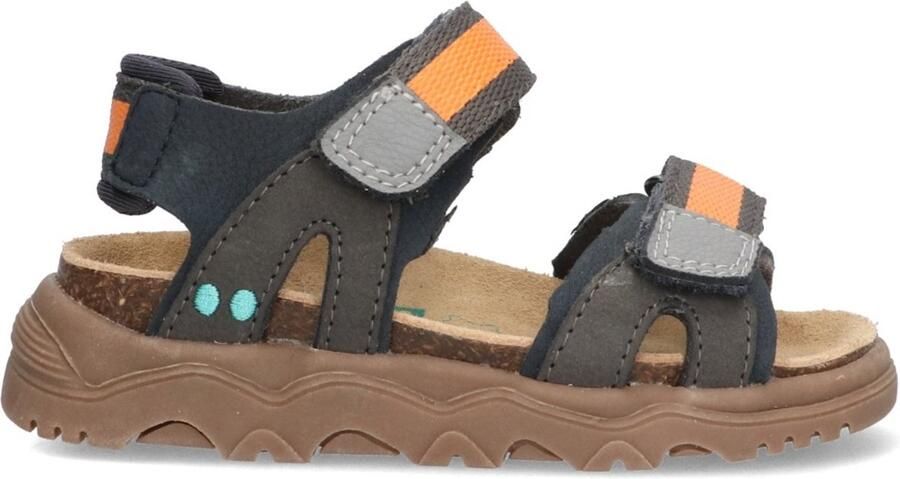 BunniesJR 226046-720 Jongens Platte Sandalen Blauw Imitatieleer Klittenband