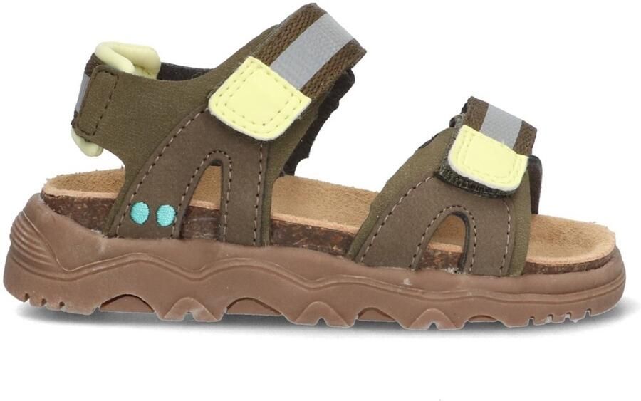 BunniesJR 226046-769 Jongens Platte Sandalen Groen Imitatieleer Klittenband