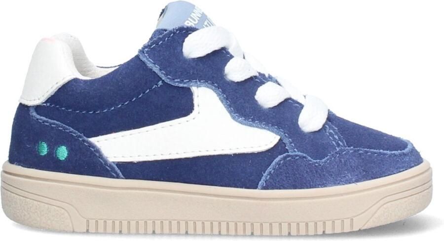 BunniesJR 226206-420 Jongens Lage Sneakers Blauw Leer Veters