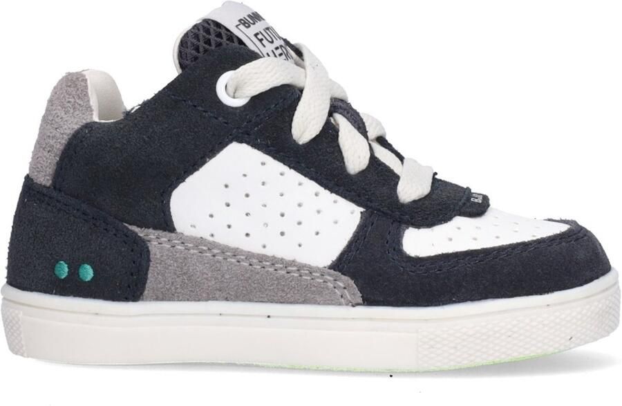 BunniesJR 226216-420 Jongens Lage Sneakers Blauw Leer Veters