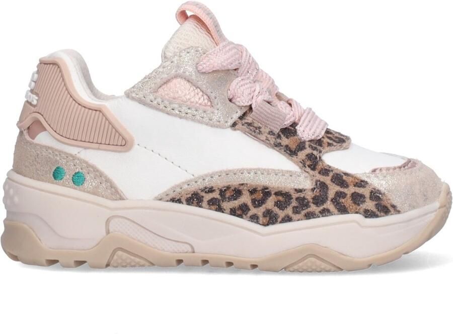 BunniesJR 226220-994 Meisjes Lage Sneakers Beige Leer Veters - Foto 4