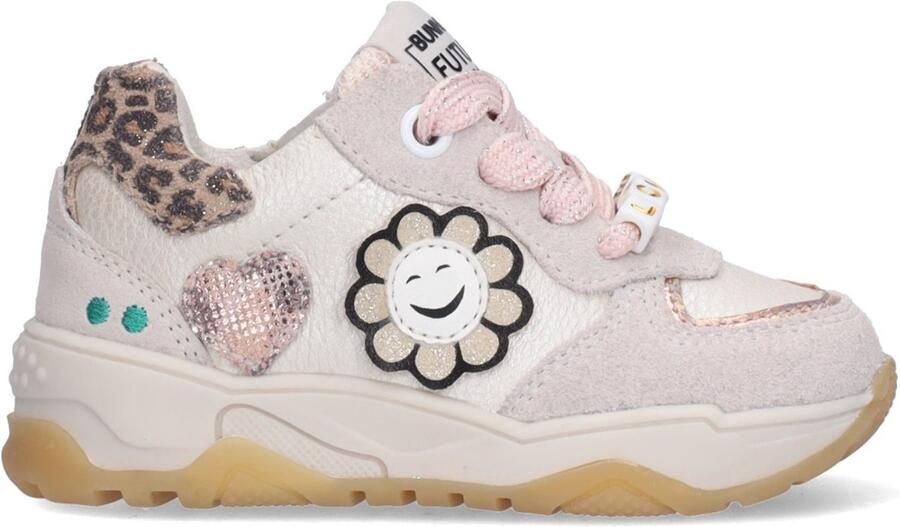 BunniesJR 226221-401 Meisjes Lage Sneakers Grijs Leer Veters