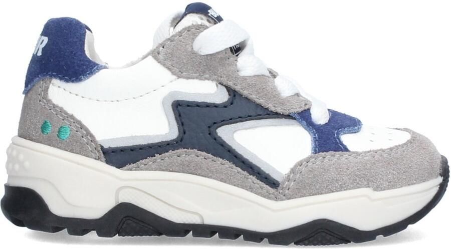 BunniesJR 226222-484 Jongens Lage Sneakers Grijs Leer Veters