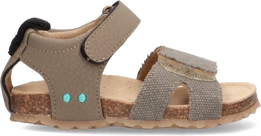 BunniesJR 226403-708 Jongens Platte Sandalen Grijs Imitatieleer Klittenband