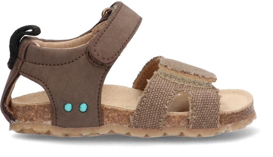 BunniesJR 226403-717 Jongens Platte Sandalen Bruin Imitatieleer Klittenband