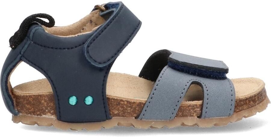 BunniesJR 226403-720 Jongens Platte Sandalen Blauw Imitatieleer Klittenband