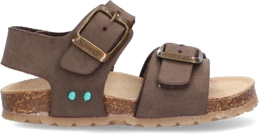 BunniesJR 226406-717 Jongens Platte Sandalen Bruin Imitatieleer Gespsluiting