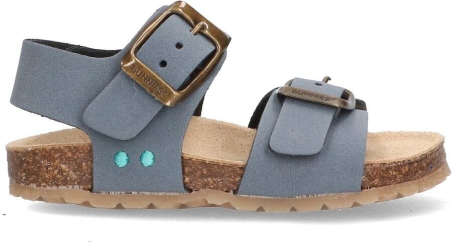 BunniesJR 226406-727 Jongens Platte Sandalen Blauw Imitatieleer Gespsluiting