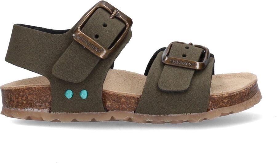 BunniesJR 226406-769 Jongens Platte Sandalen Groen Imitatieleer Gespsluiting