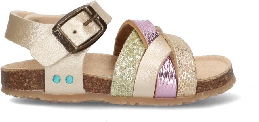 BunniesJR 226410-794 Meisjes Platte Sandalen Beige Imitatieleer Gespsluiting