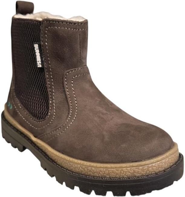 BunniesJR leren enkelboots met profielzool donkerbruin - Foto 2